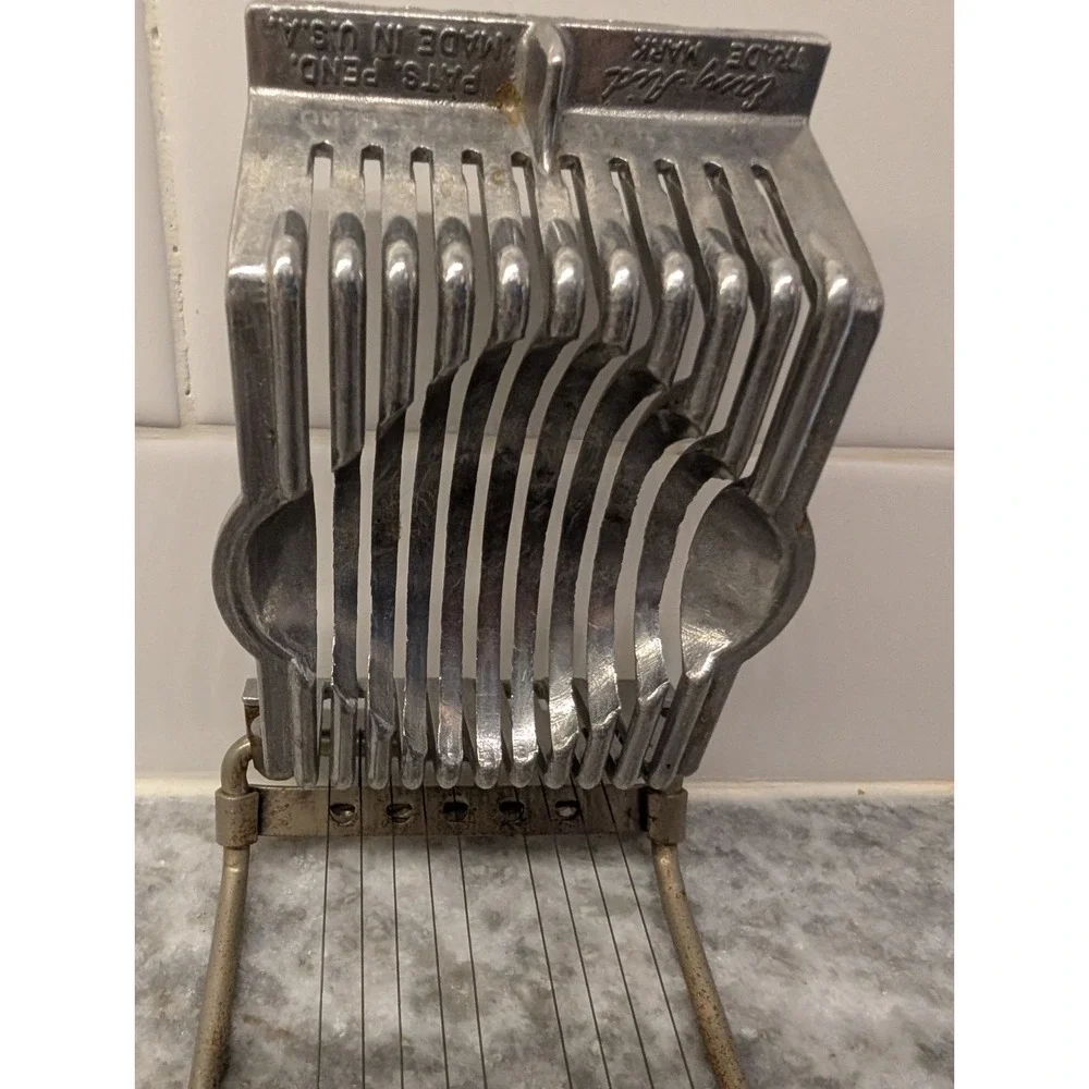 Vintage Kitchen item:  EASY AID metal Hard Boiled Egg Slicer - Patent pending